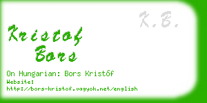 kristof bors business card